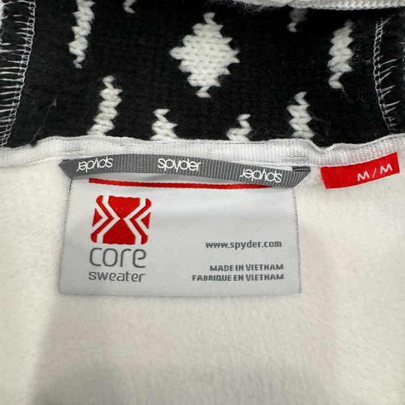 Spyder Core Sweater White and Black Snowflake Jacket Medium - Picture 5 of 5